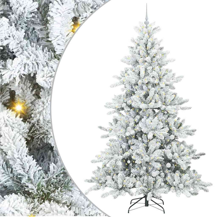 Vidaxl kunstmatige inklapbare kerstboom wit 240 cm pvc en staal