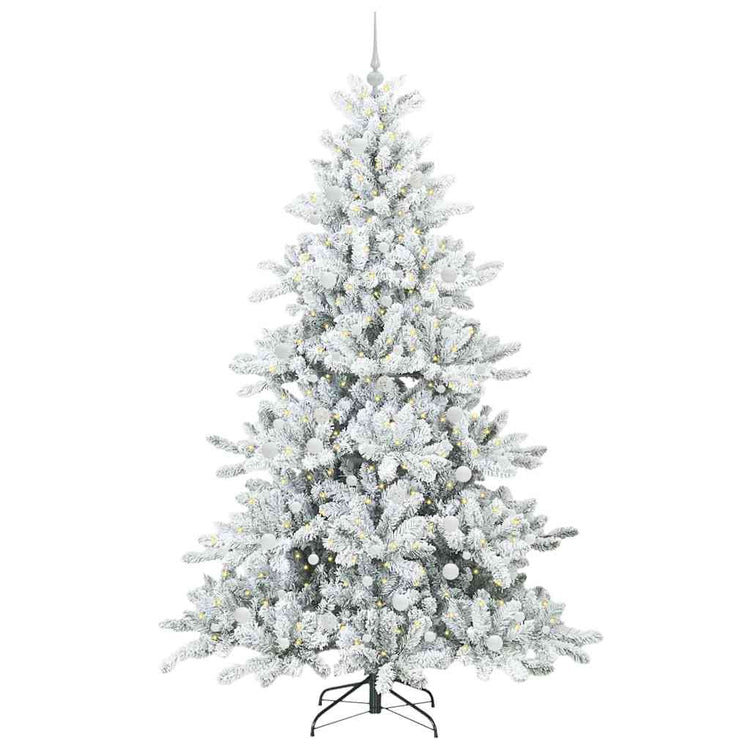 Vidaxl kunstmatige inklapbare kerstboom wit 240 cm pvc en staal