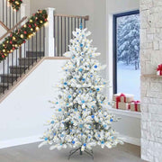 Vidaxl kunstmatige inklapbare kerstboom wit 240 cm pvc en staal - afbeelding 1
