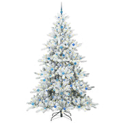 Vidaxl kunstmatige inklapbare kerstboom wit 240 cm pvc en staal - afbeelding 3