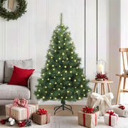 Vidaxl kunstkerstboom met 150 led met standaard groen 120 cm pe en pvc - afbeelding 1