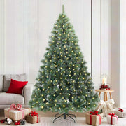 Vidaxl kunstkerstboom met 300 led met standaard groen 210 cm pe en pvc - afbeelding 1