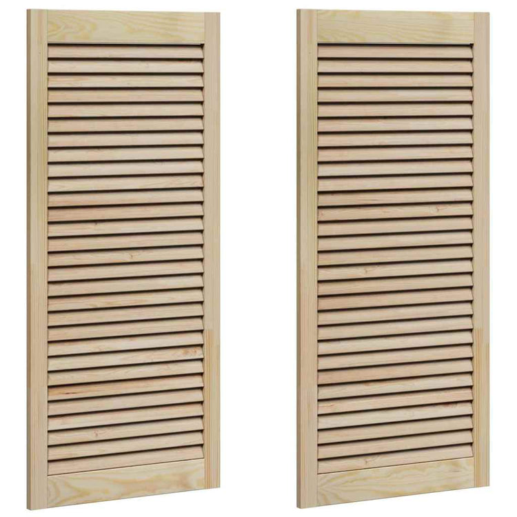 Vidaxl kastdeur 2 st naturel 110 x 49,5 cm massief grenenhout