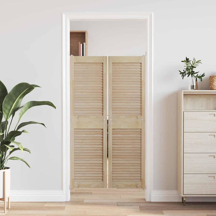 Vidaxl kastdeur 2 st naturel 140,5 x 39,5 cm massief grenenhout