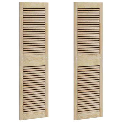 Vidaxl kastdeur 2 pcs naturel 39,5 x 2,1 x 140,5 cm massief grenenhout