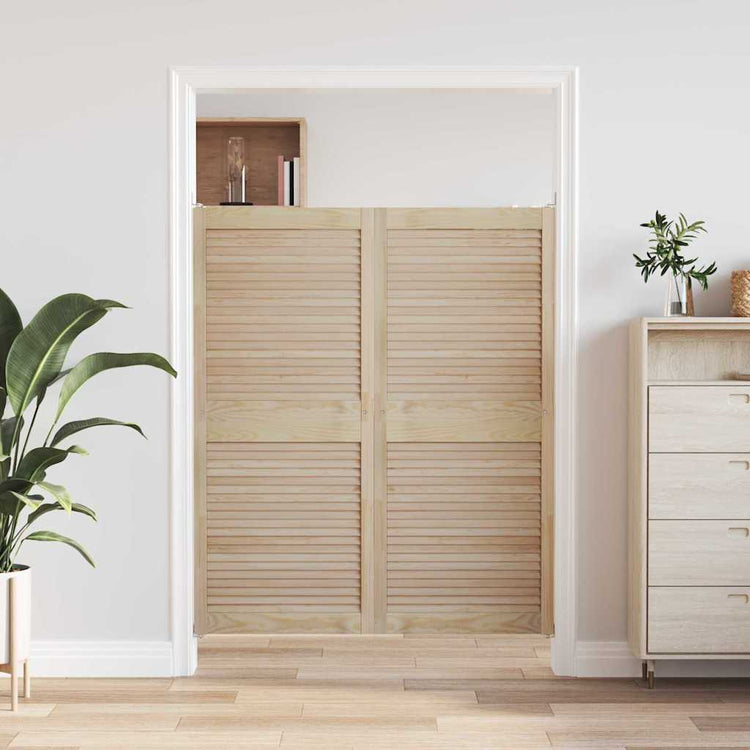 Vidaxl kastdeur 2 st naturel 140,5 x 59,5 cm massief grenenhout