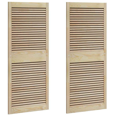 Vidaxl kastdeur 2 pcs naturel 140,5 x 2,1 x 59,5 cm massief grenenhout