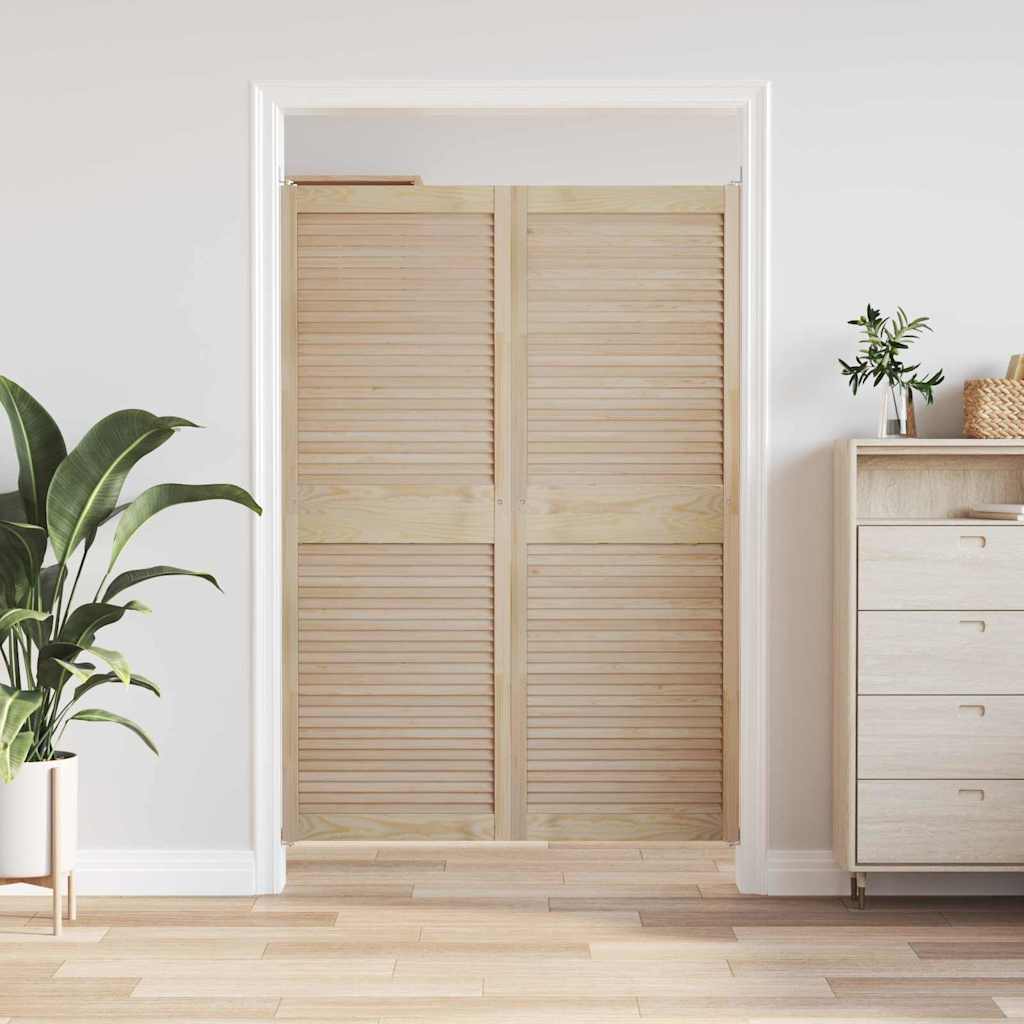 Vidaxl kastdeur 2 pcs naturel 170 x 2,1 x 59,5 cm massief grenenhout