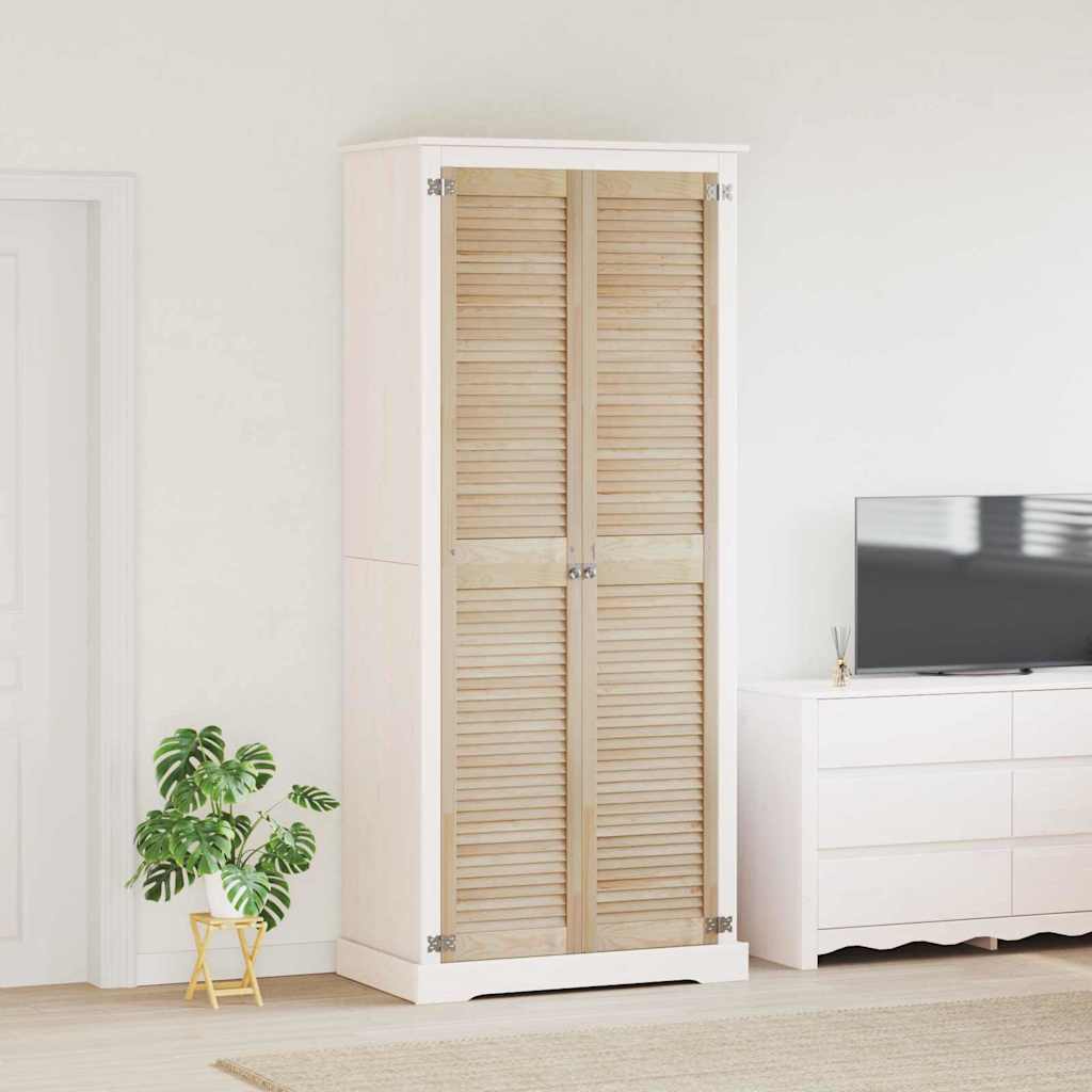 Vidaxl kastdeur 2 pcs naturel 201 x 2,1 x 39,5 cm massief grenenhout