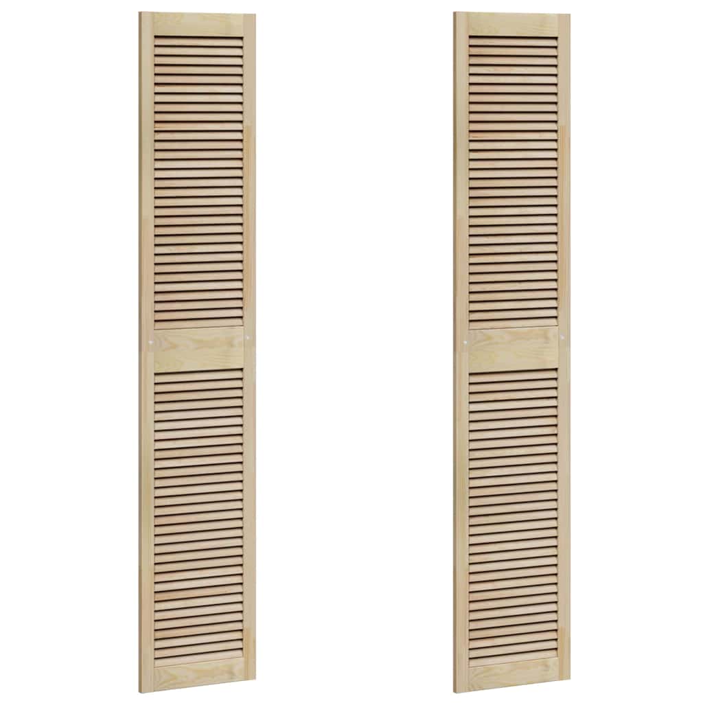 Vidaxl kastdeur 2 pcs naturel 201 x 2,1 x 39,5 cm massief grenenhout