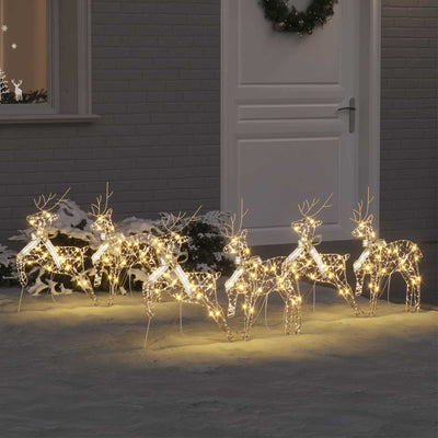 Vidaxl led rendieren 6 st 180 led's goud 44 x 18 x 65,5 cm pet