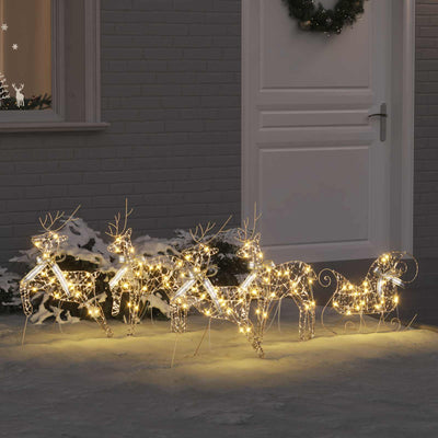 Vidaxl led rendieren 5 st 40 led's goud 44 x 18 x 65,5 cm pet
