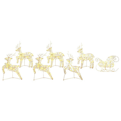 Vidaxl led rendieren 7 st 40 led's goud 44 x 18 x 65,5 cm pet