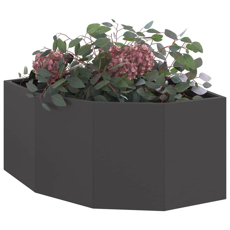 Vidaxl hoek plantbak zwart 60 x 60 x 35 cm staal
