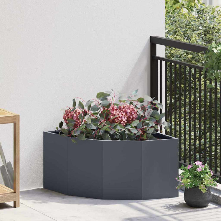 Vidaxl hoek plantbak antraciet 60 x 60 x 35 cm staal