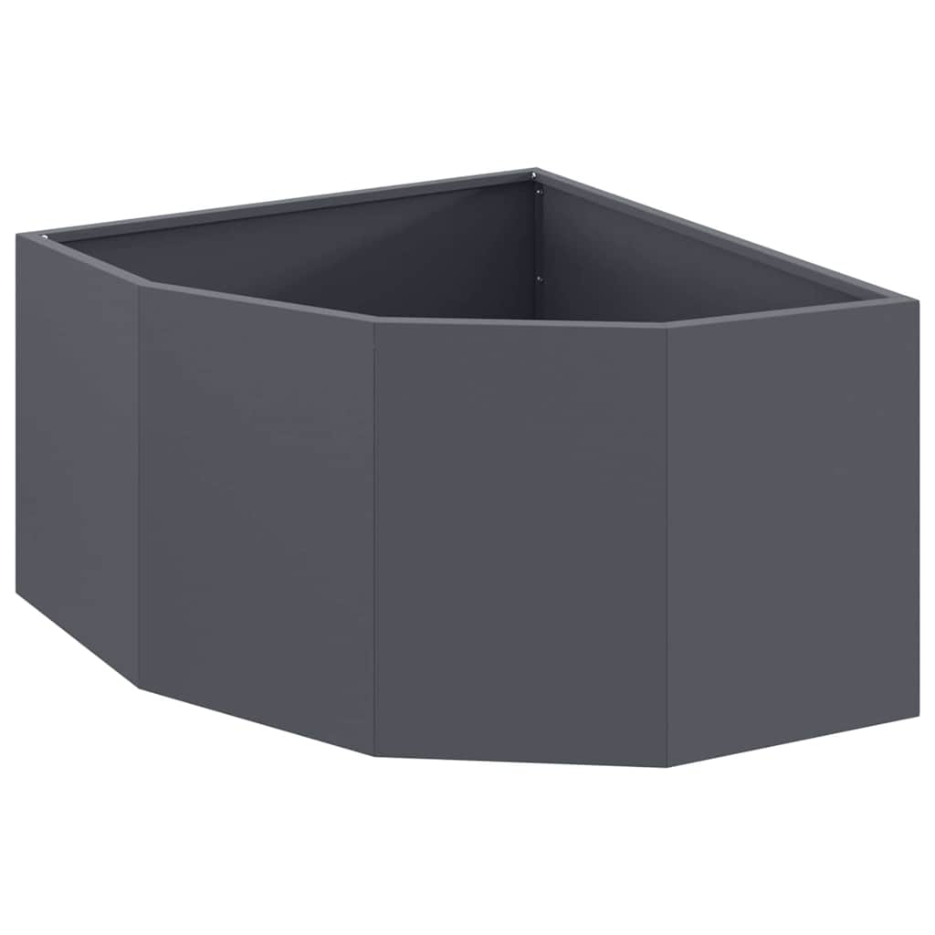 Vidaxl hoek plantbak antraciet 60 x 60 x 35 cm staal
