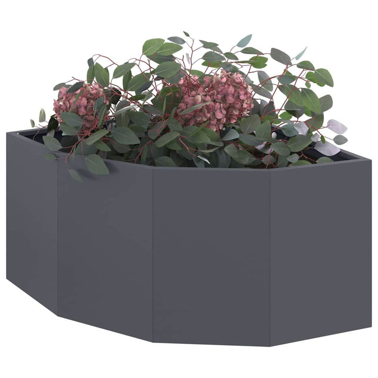 Vidaxl hoek plantbak antraciet 60 x 60 x 35 cm staal