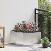 Vidaxl hoek plantbak zilver 60 x 60 x 35 cm roestvrij staal