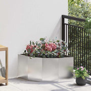 Vidaxl hoek plantbak zilver 60 x 60 x 35 cm roestvrij staal - afbeelding 1
