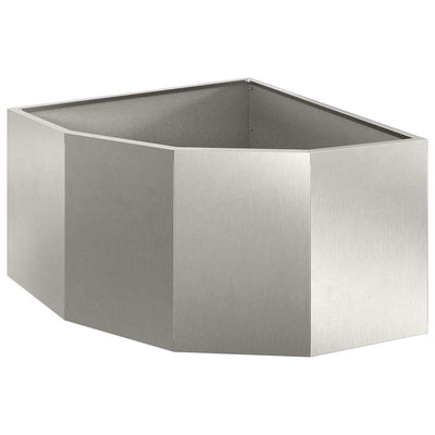 Vidaxl hoek plantbak zilver 60 x 60 x 35 cm roestvrij staal