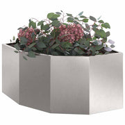 Vidaxl hoek plantbak zilver 60 x 60 x 35 cm roestvrij staal - afbeelding 3
