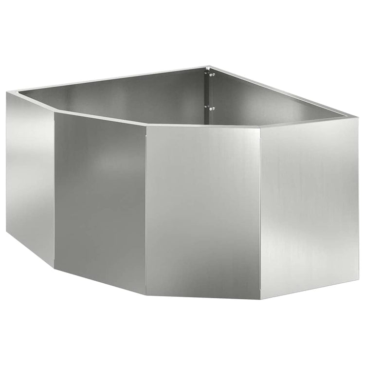 Vidaxl hoek plantbak zilver 60 x 60 x 35 cm verzinkt staal