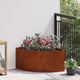 Vidaxl hoek plantbak roestkleurig 60 x 60 x 35 cm weervast staal