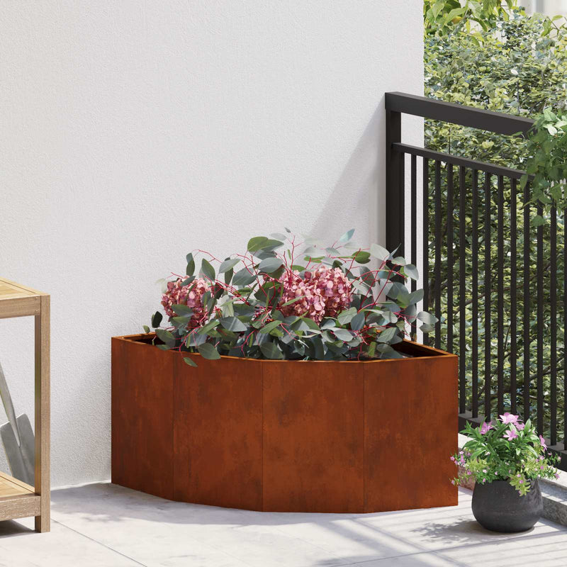 Vidaxl hoek plantbak roestig 60 x 60 x 35 cm cortenstaal