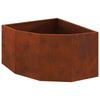 Vidaxl hoek plantbak roestig 60 x 60 x 35 cm cortenstaal