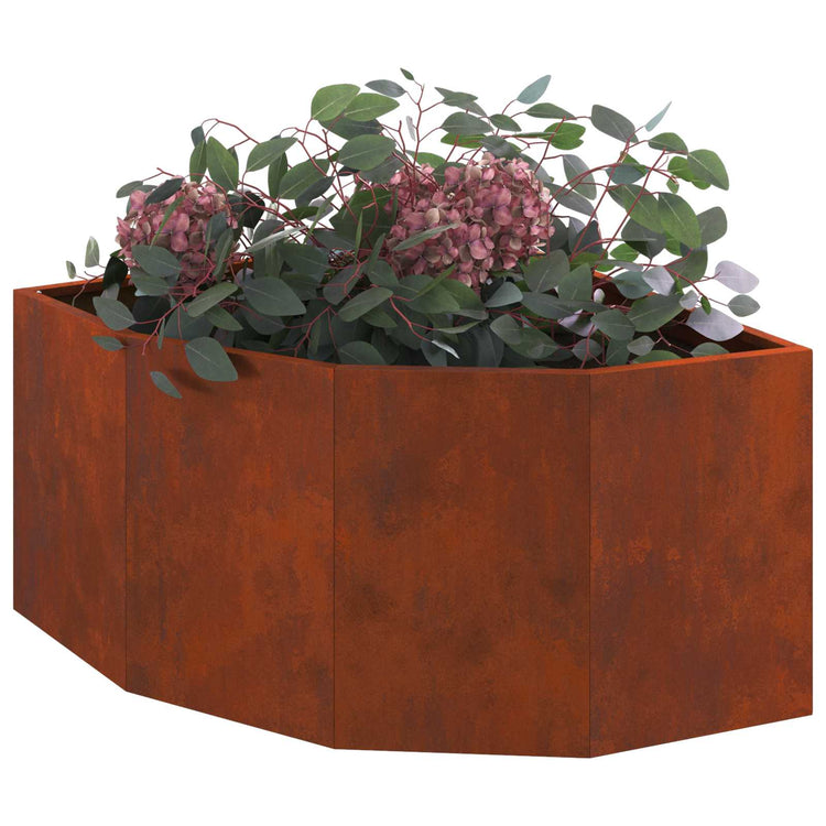 Vidaxl hoek plantbak roestkleurig 60 x 60 x 35 cm weervast staal