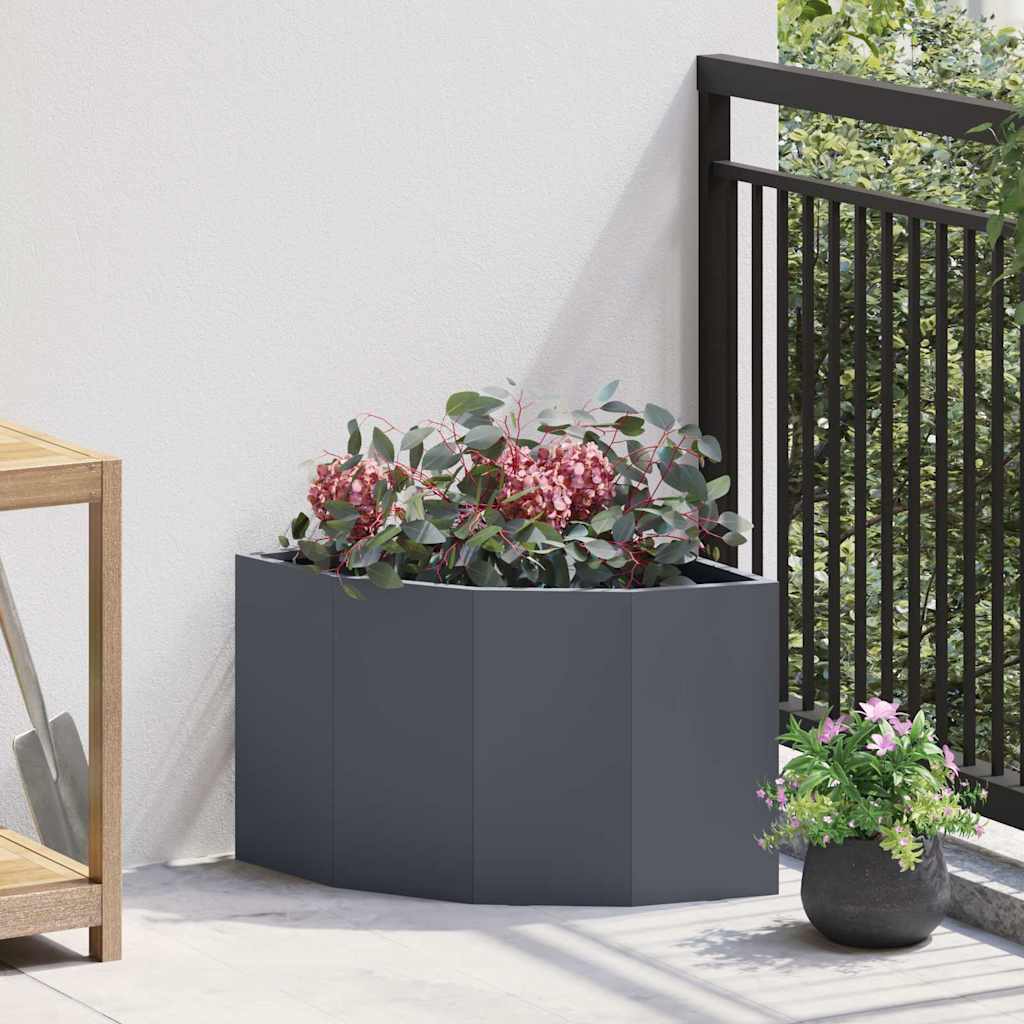 Vidaxl hoek plantbak antraciet 45 x 45 x 35 cm staal