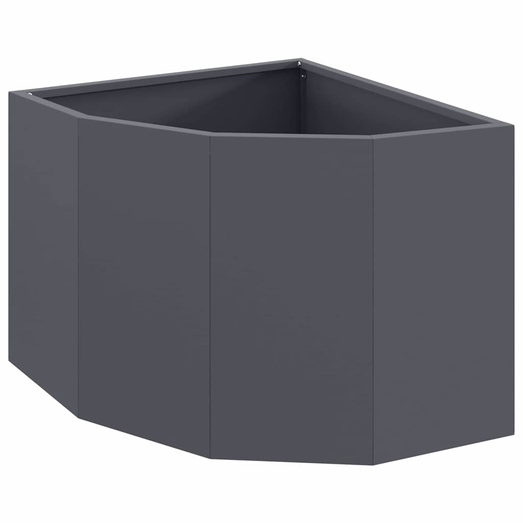 Vidaxl hoek plantbak antraciet 45 x 45 x 35 cm staal