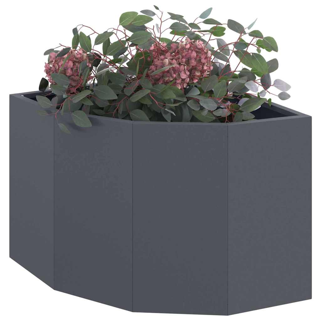 Vidaxl hoek plantbak antraciet 45 x 45 x 35 cm staal
