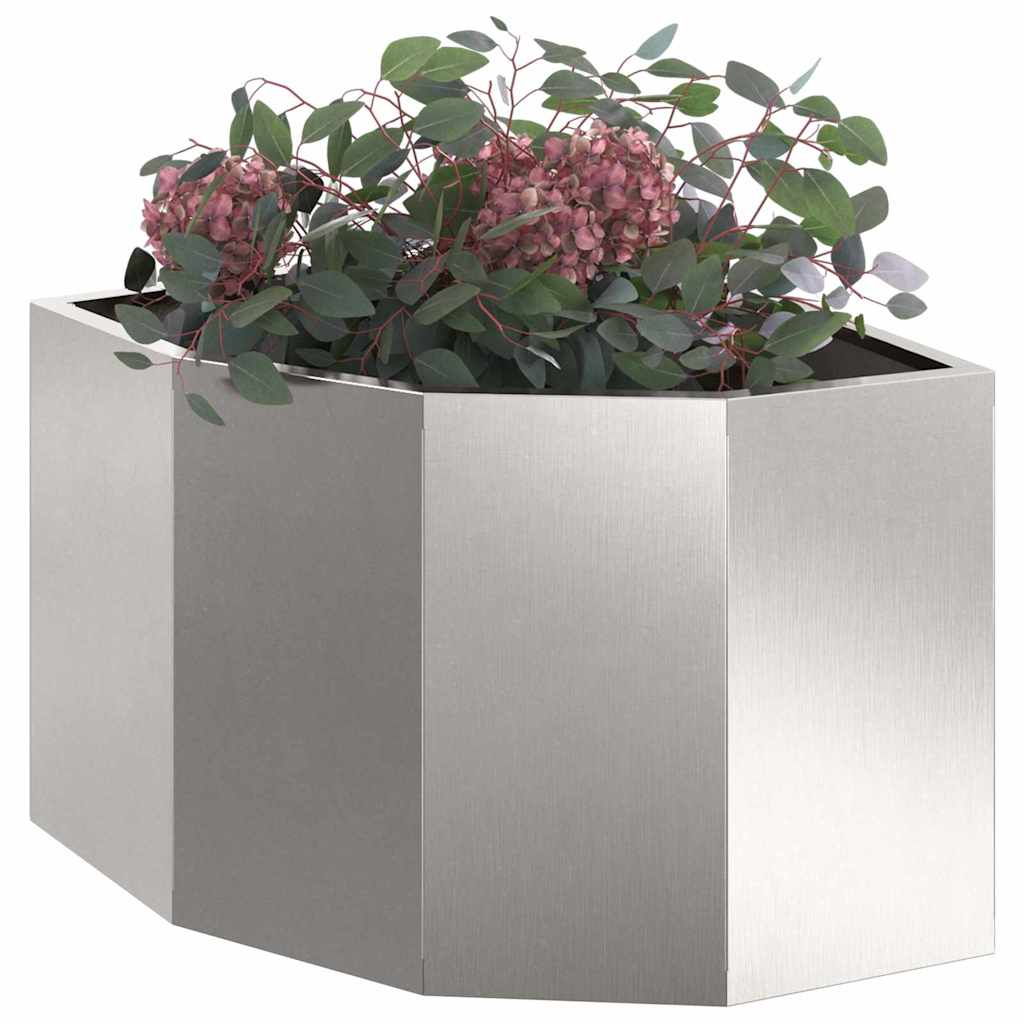 Vidaxl hoek plantbak zilver 45 x 45 x 35 cm roestvrij staal