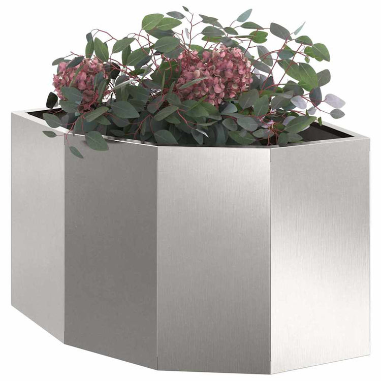 Vidaxl hoek plantbak zilver 45 x 45 x 35 cm roestvrij staal
