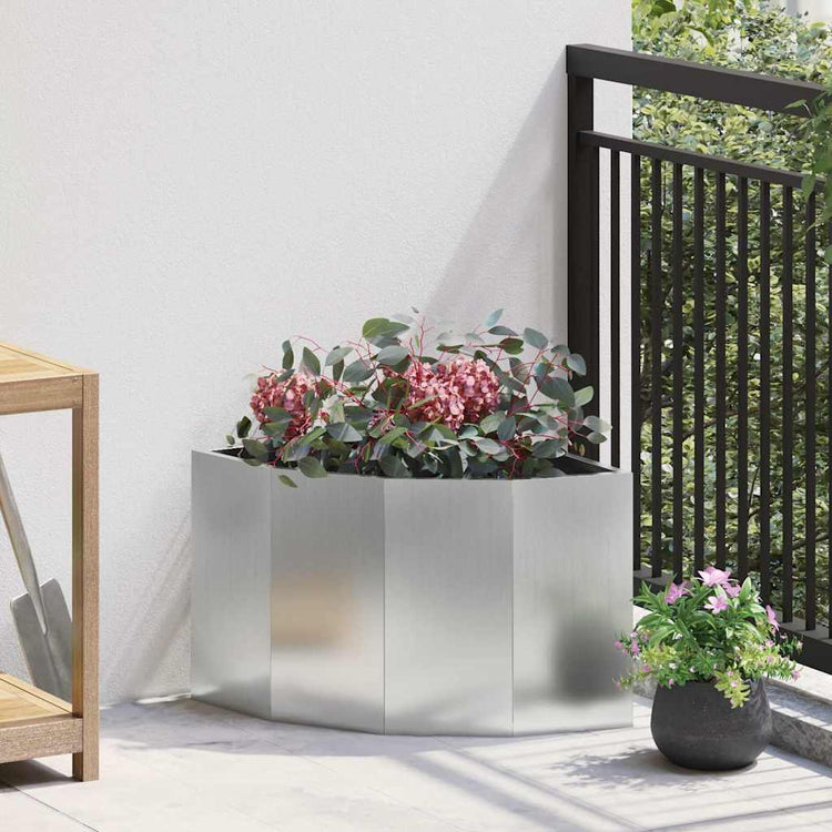 Vidaxl hoek plantbak zilver 45 x 45 x 35 cm verzinkt staal