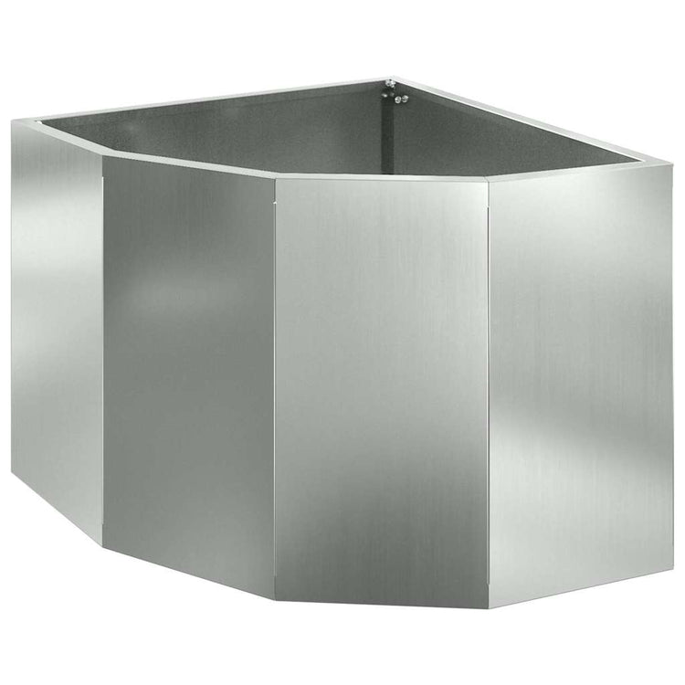 Vidaxl hoek plantbak zilver 45 x 45 x 35 cm verzinkt staal
