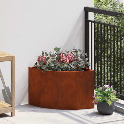 Vidaxl hoek plantbak roestig 45 x 45 x 35 cm cortenstaal