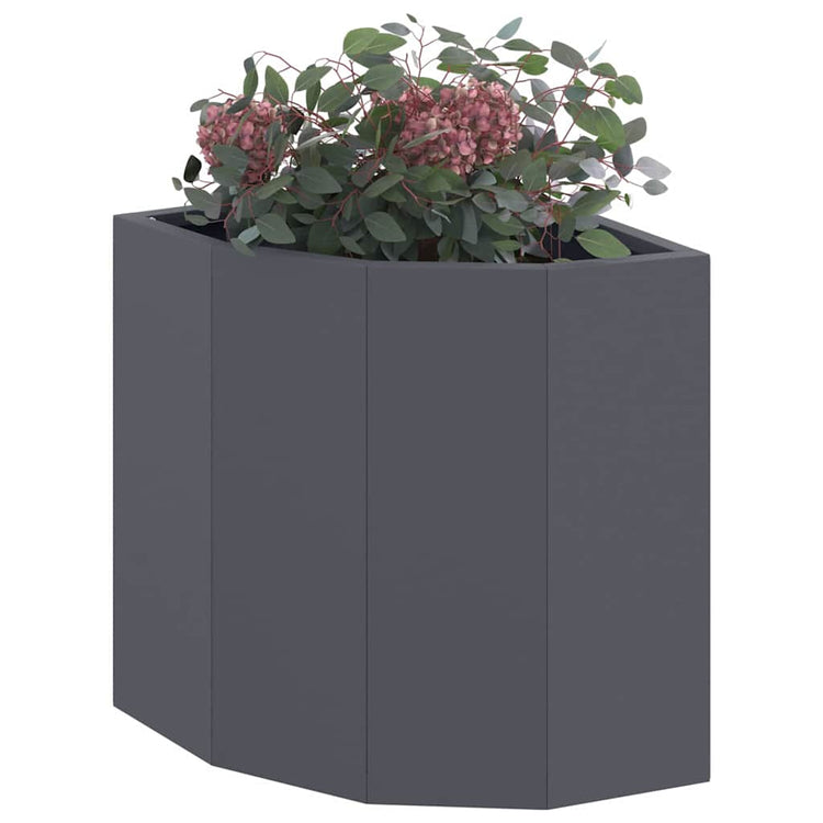 Vidaxl hoek plantbak antraciet 30 x 30 x 35 cm staal