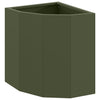 Vidaxl hoek plantbak olijfgroen 30 x 30 x 35 cm staal