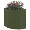 Vidaxl hoek plantbak olijfgroen 30 x 30 x 35 cm staal
