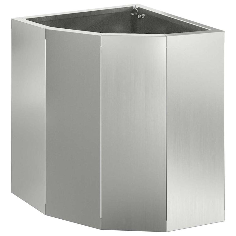 Vidaxl hoek plantbak zilver 30 x 30 x 35 cm verzinkt staal