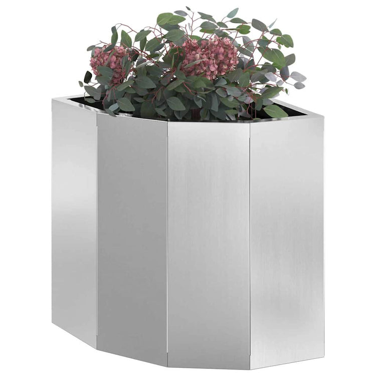 Vidaxl hoek plantbak zilver 30 x 30 x 35 cm verzinkt staal