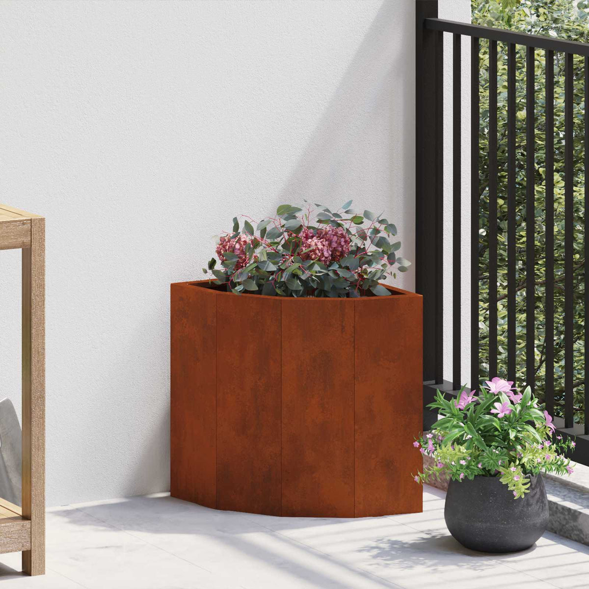 Vidaxl hoek plantbak roestkleurig 30 x 30 x 35 cm weervast staal