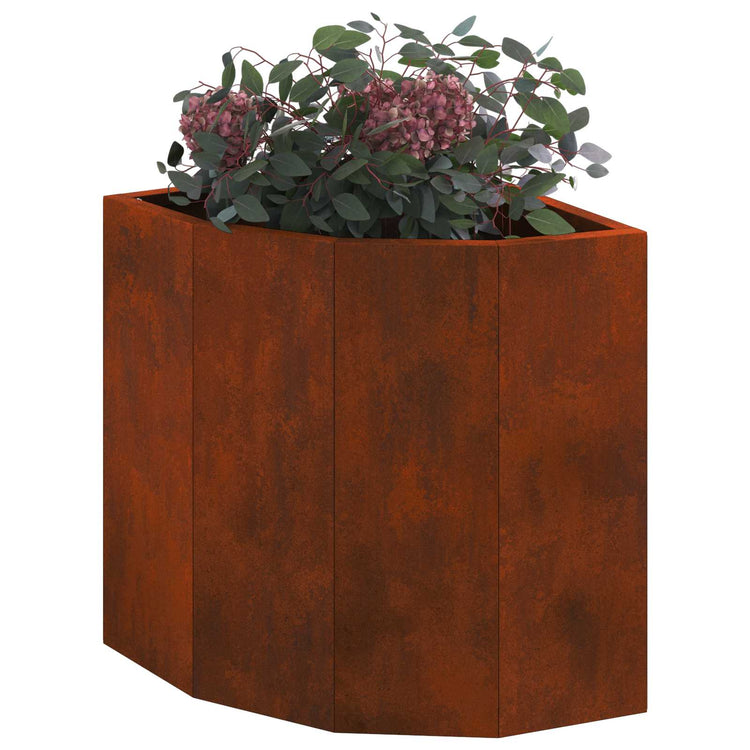 Vidaxl hoek plantbak roestkleurig 30 x 30 x 35 cm weervast staal