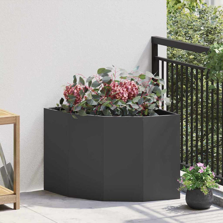 Vidaxl hoek plantbak zwart 60 x 60 x 50 cm staal