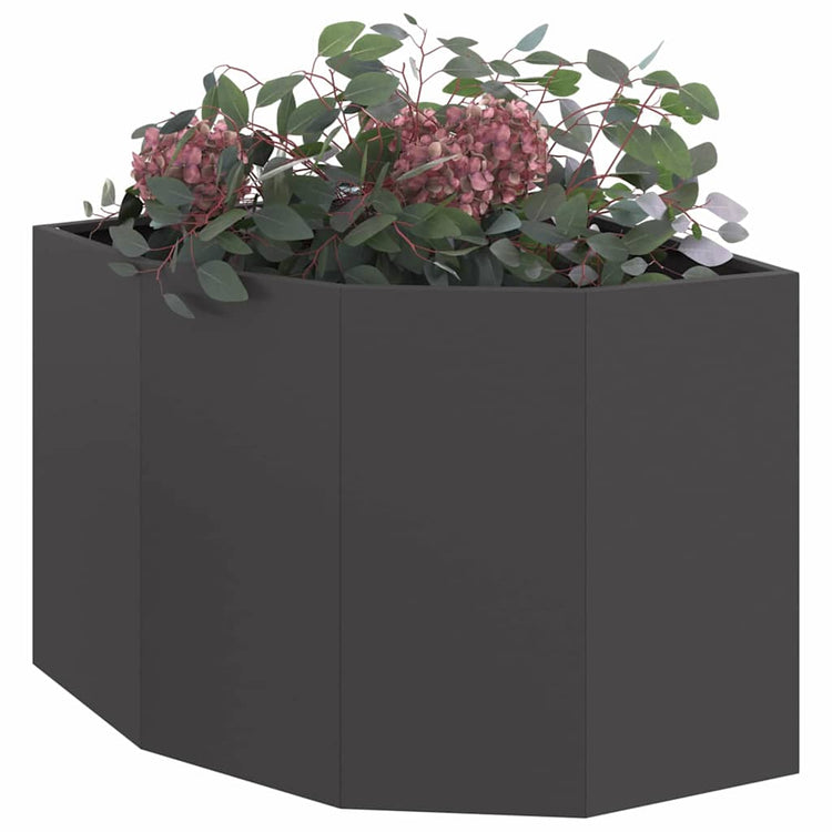 Vidaxl hoek plantbak zwart 60 x 60 x 50 cm staal