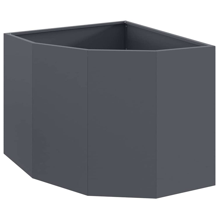 Vidaxl hoek plantbak antraciet 60 x 60 x 50 cm staal