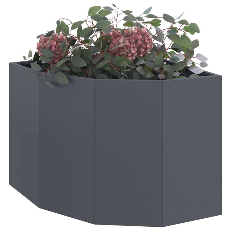 Vidaxl hoek plantbak antraciet 60 x 60 x 50 cm staal