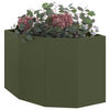 Vidaxl hoek plantbak olijfgroen 60 x 60 x 50 cm staal